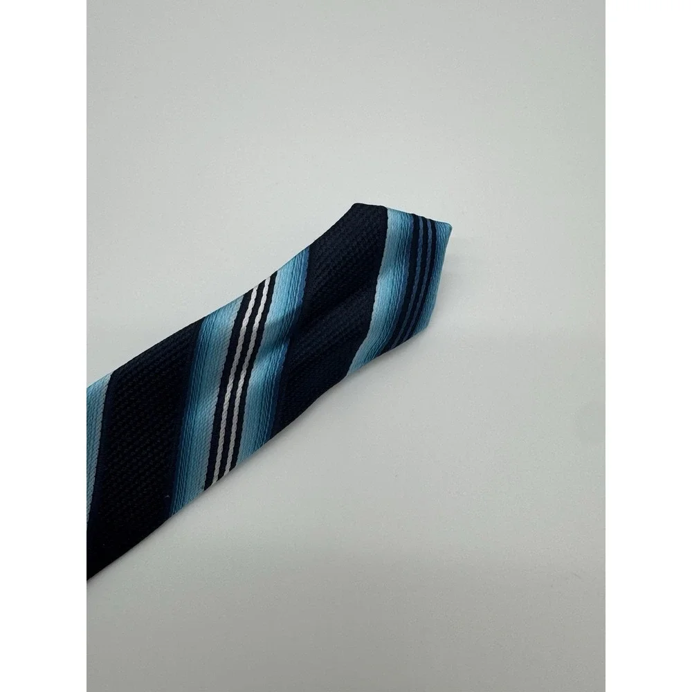 Pierre Cardin Men's Tie Blue Navy Striped Classic Polyester‎ Necktie Business